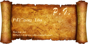 Pápay Ida névjegykártya