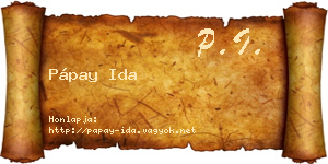 Pápay Ida névjegykártya