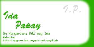 ida papay business card
